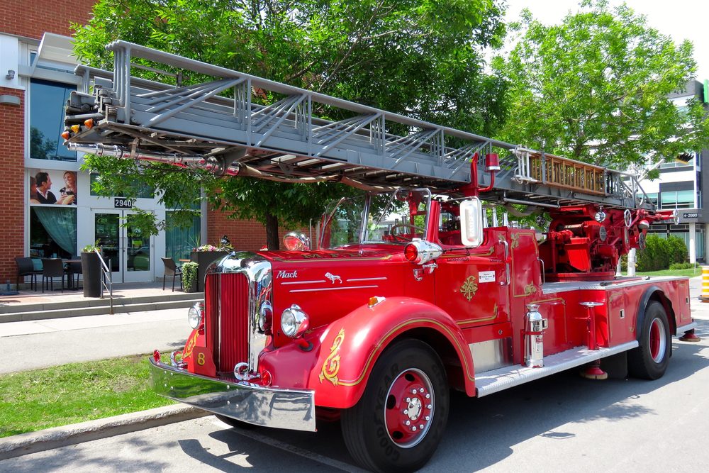 old ladder fire truck